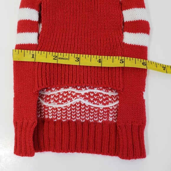 Santa Clause Tiny Dog Sweater, Red and White - Picture 3 of 5